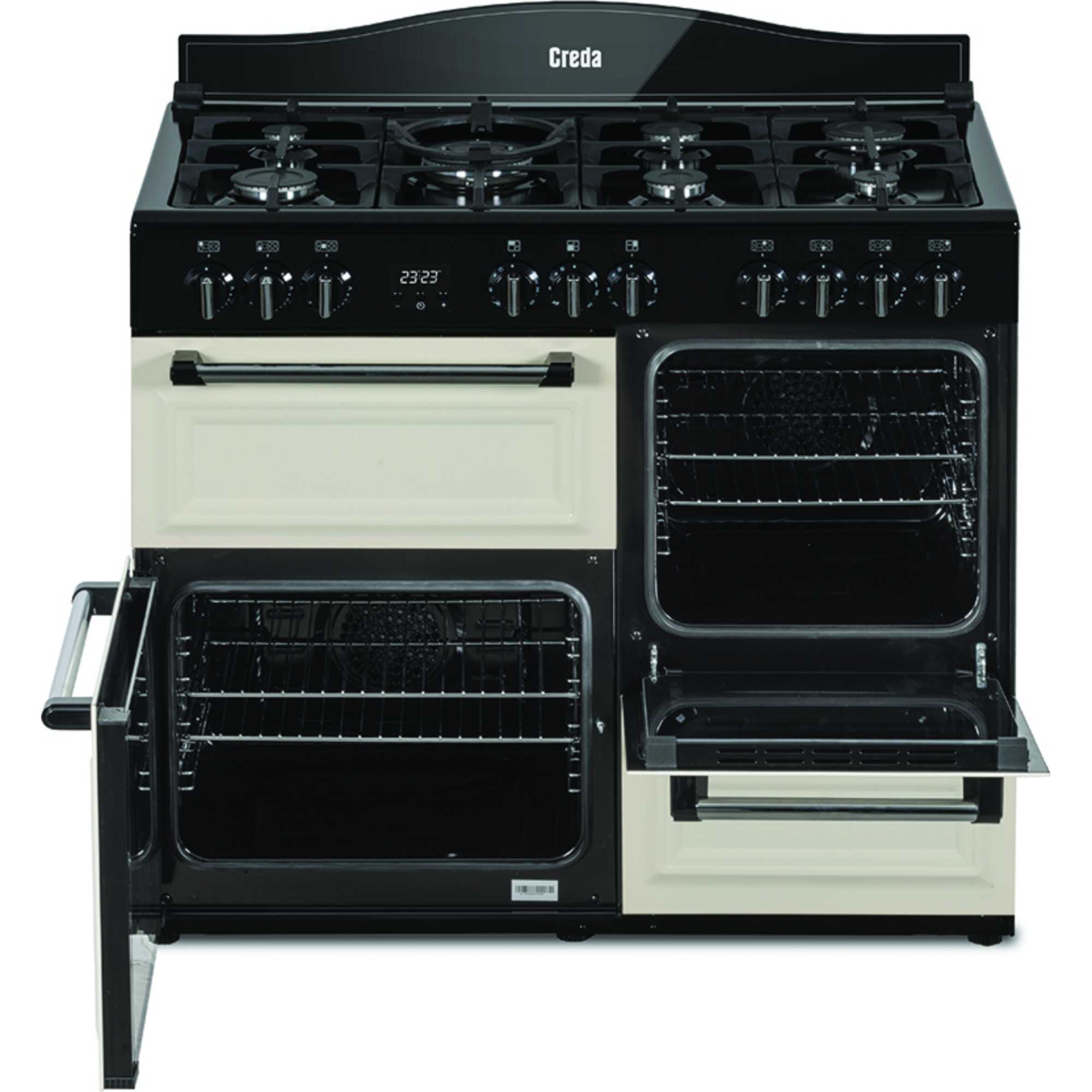 C100RCDFT 1000mm Dual Fuel Range Cooker with Wok Burner - Cream