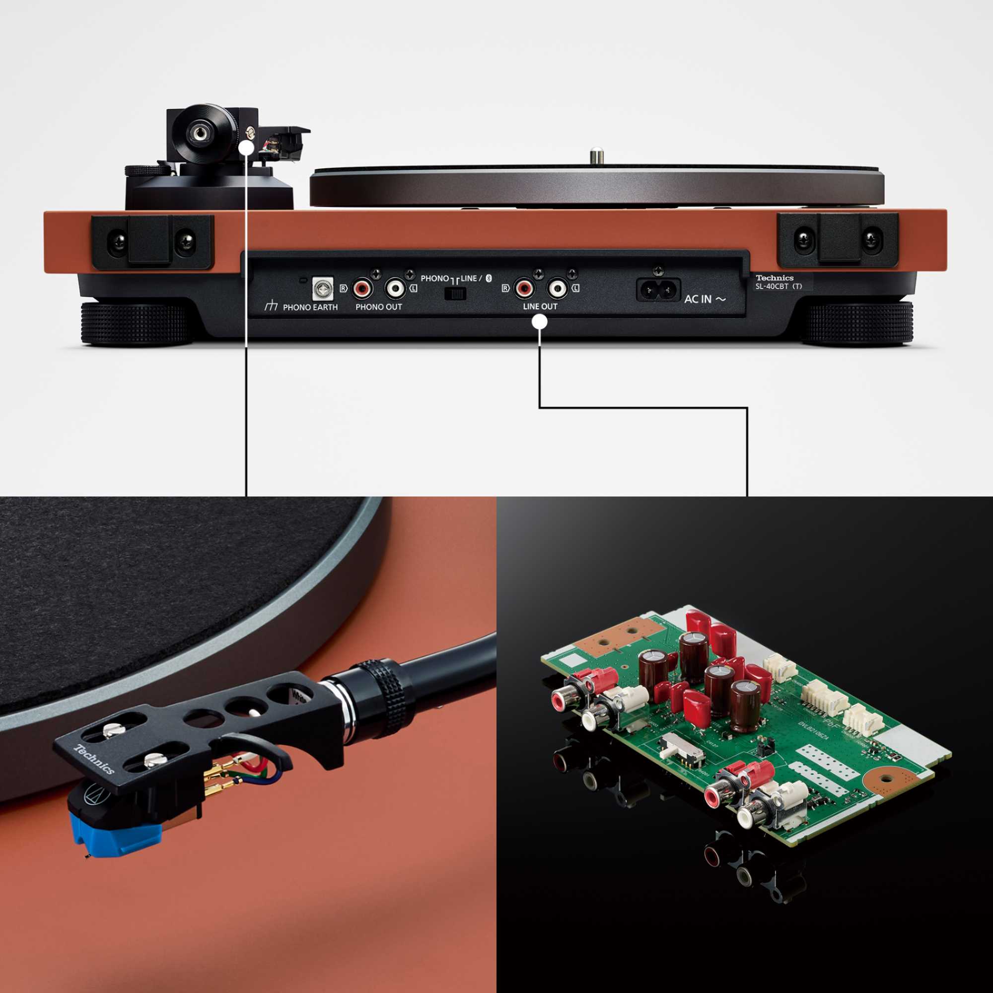 SL-40CBTBT Direct Drive Turntable System with Bluetooth - Terracotta