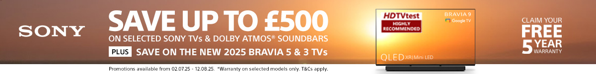 Save up to £500 on select Sony TVs