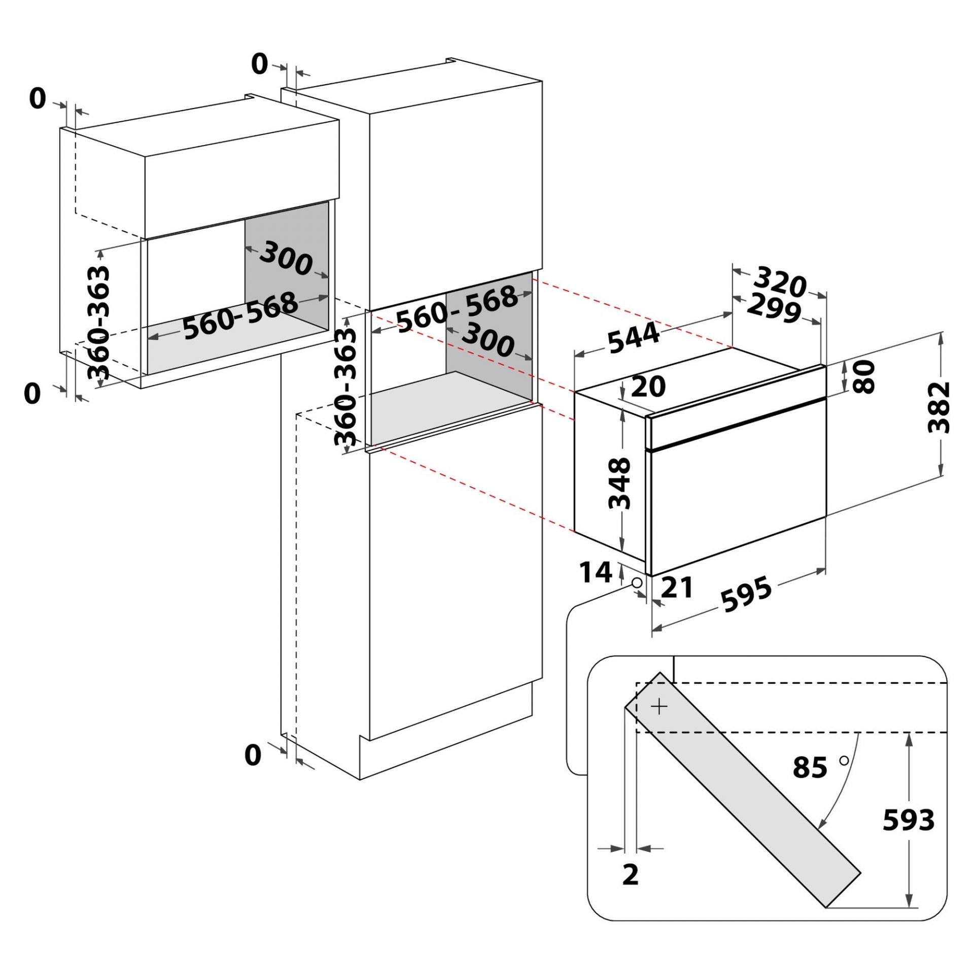 Hughes Trade Business Hotpoint MN314IXH 22L 750W BuiltIn Microwave