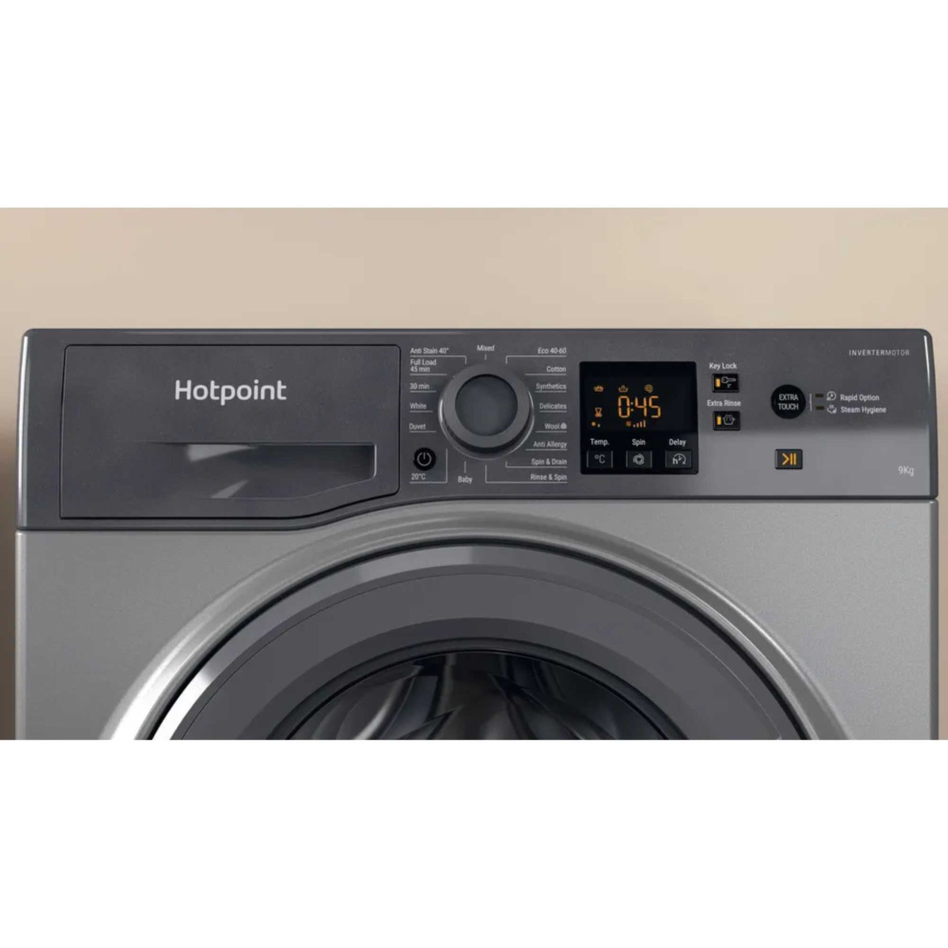 Hotpoint NSWF 946 GG UK 9kg 1400rpm Anti-Stain Washing Machine - Graphite Grey