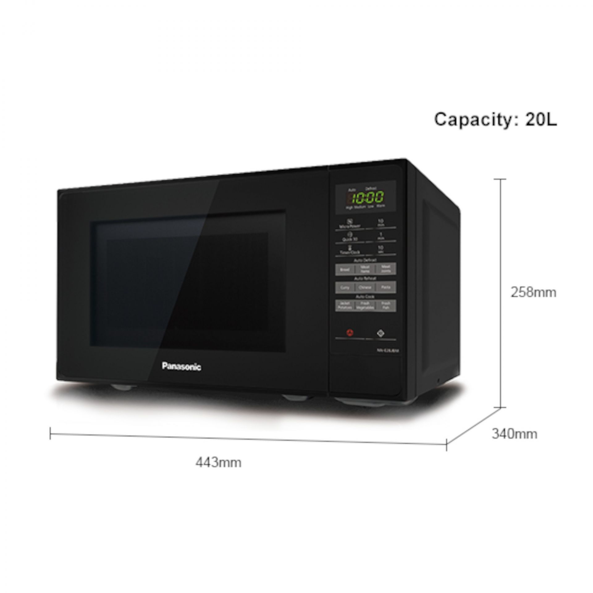 Panasonic NNE28JBMBPQ 800W Compact Microwave Oven Black Hughes