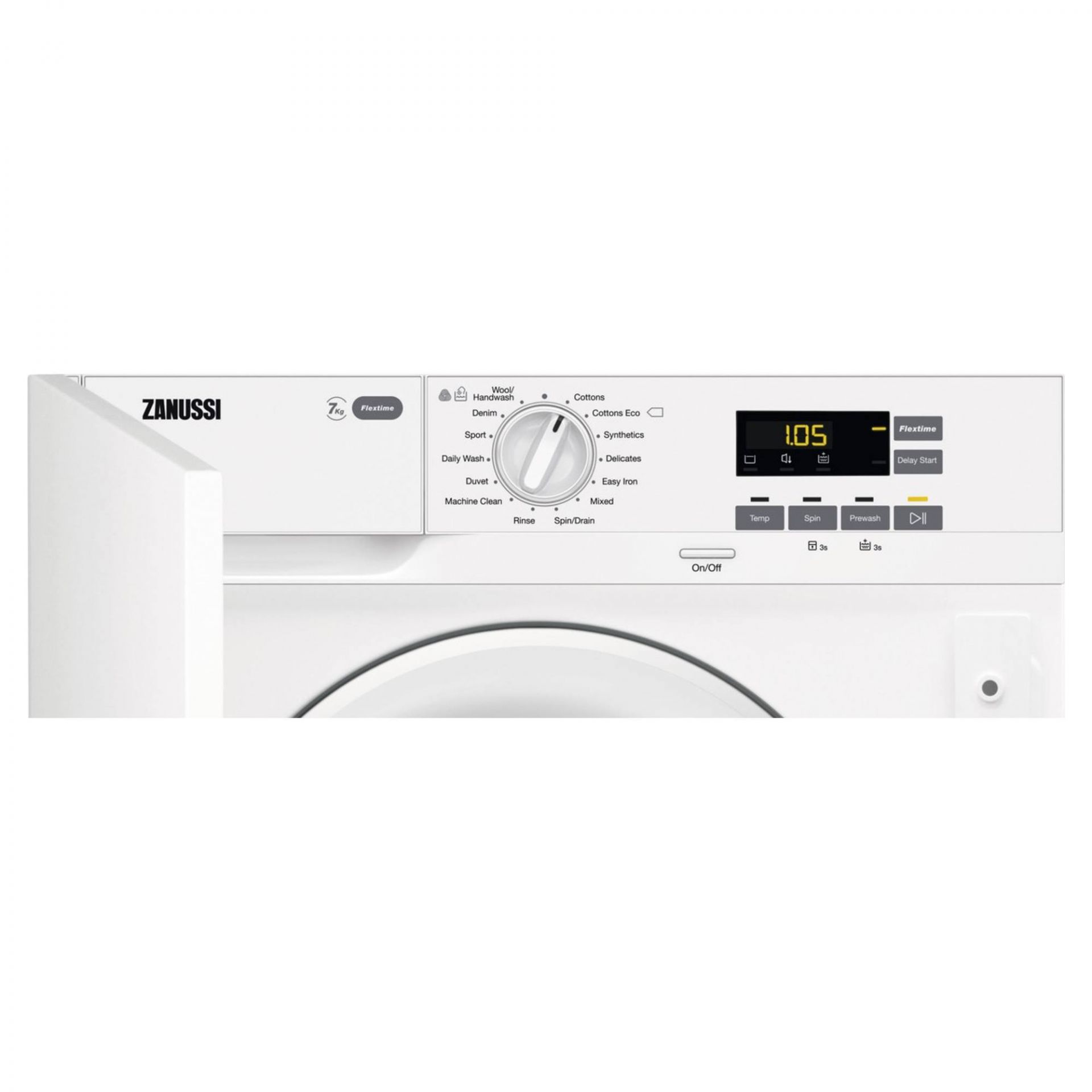 Zanussi Z712W43BI 7kg Integrated Washing Machine White Hughes