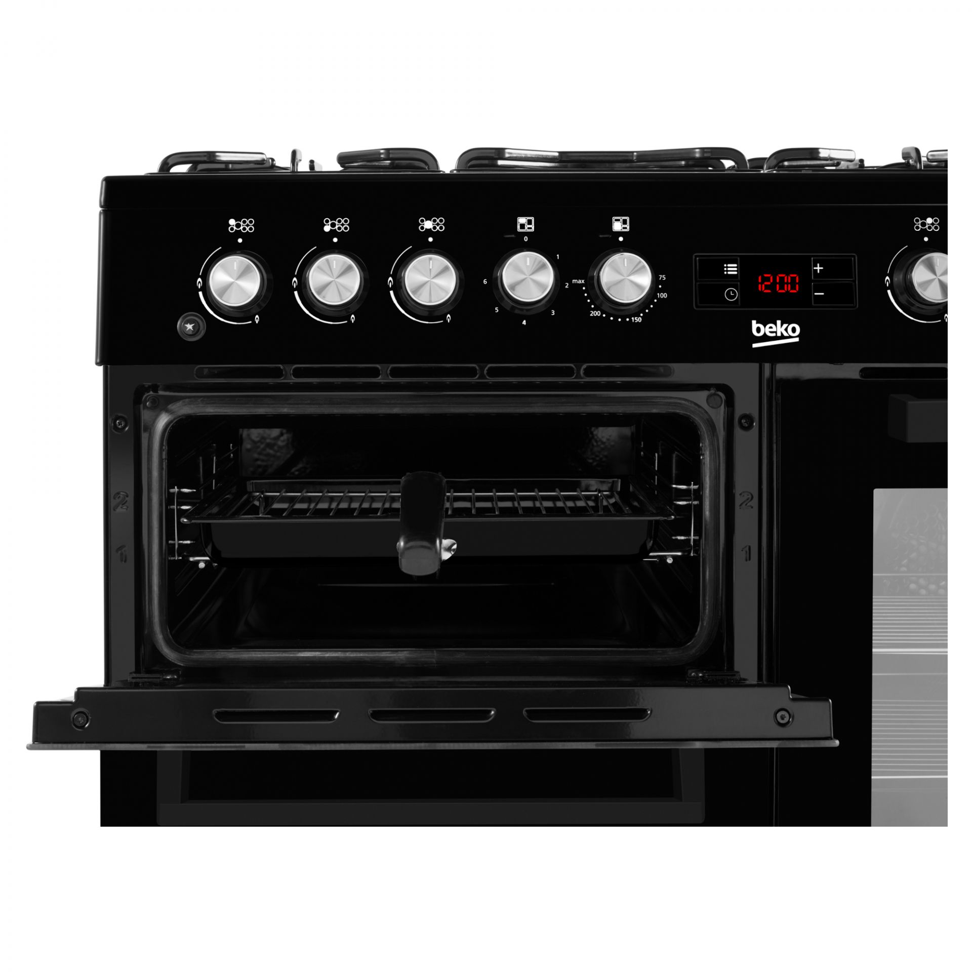 Beko KDVF100K 126L Dual Fuel Range Cooker Double Oven 7 Hob Burners